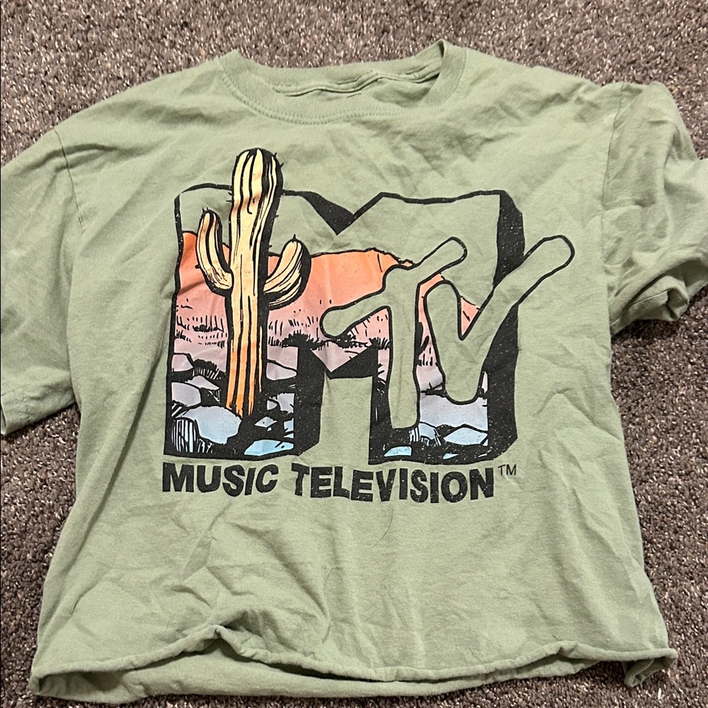 MTV Cactus Graphic Tee in Green